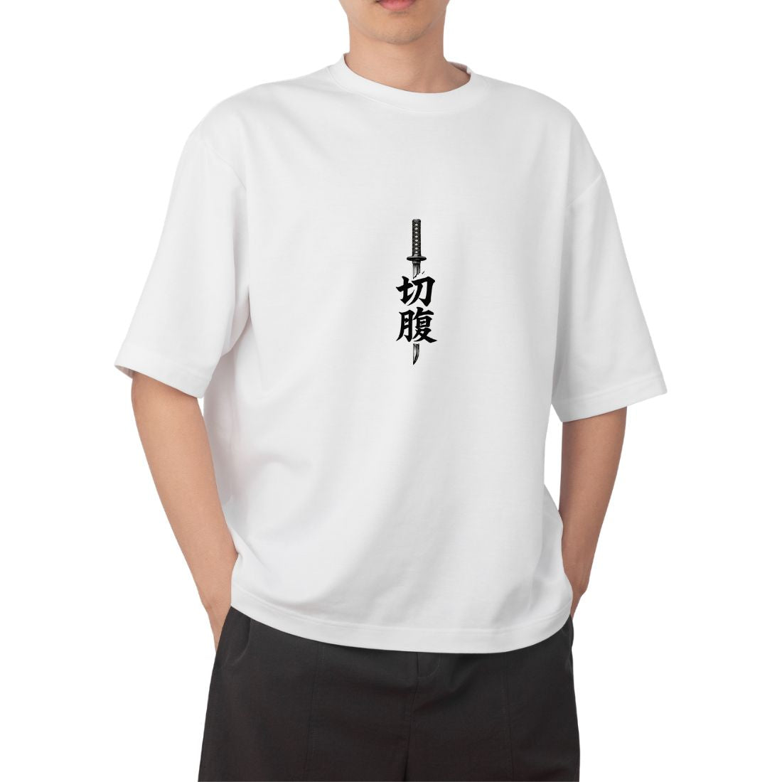 Mud Gear "Samurai Series" Oversized Anime Graphic T-Shirt - White