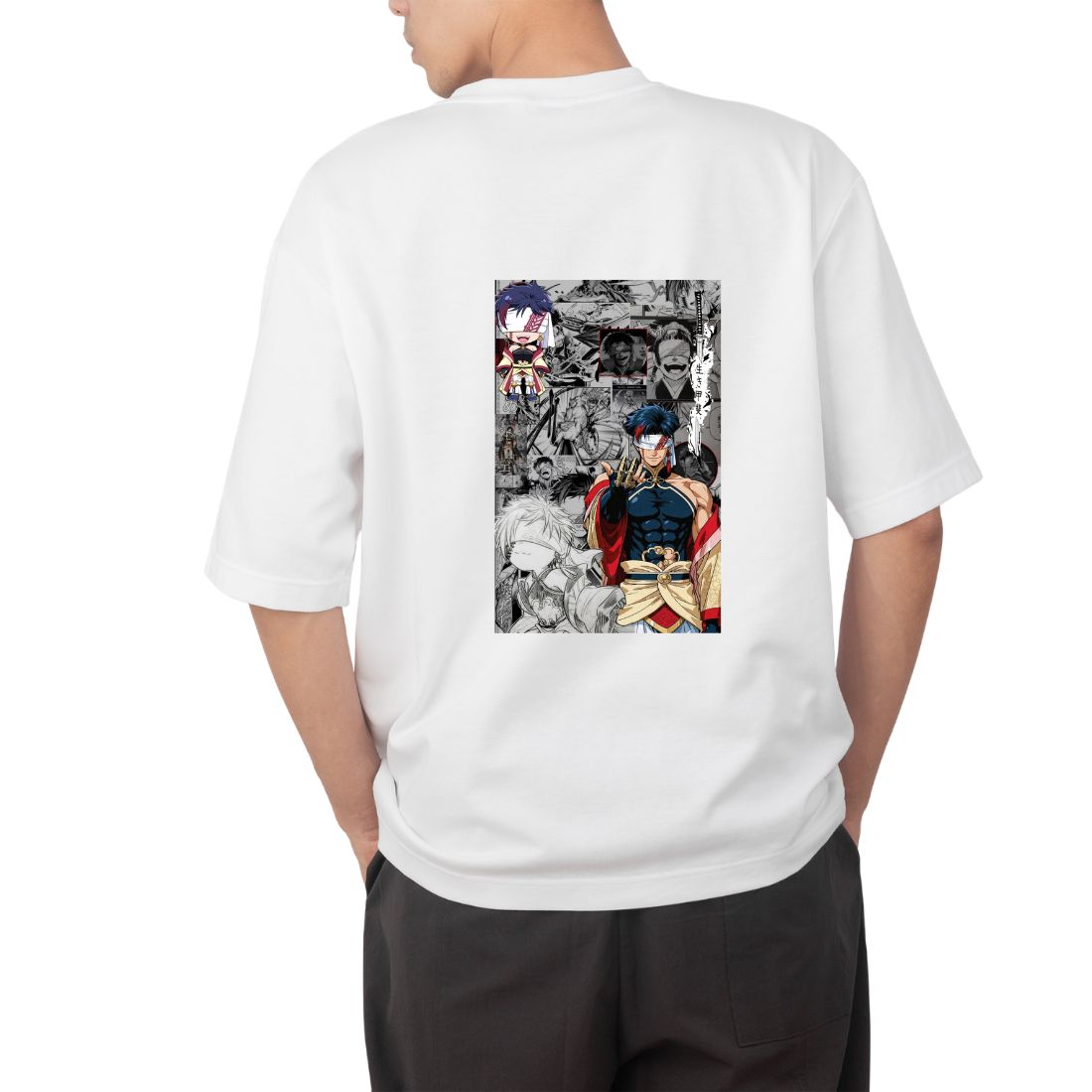 Mud Gear "Samurai Series" Oversized Anime Graphic T-Shirt - White
