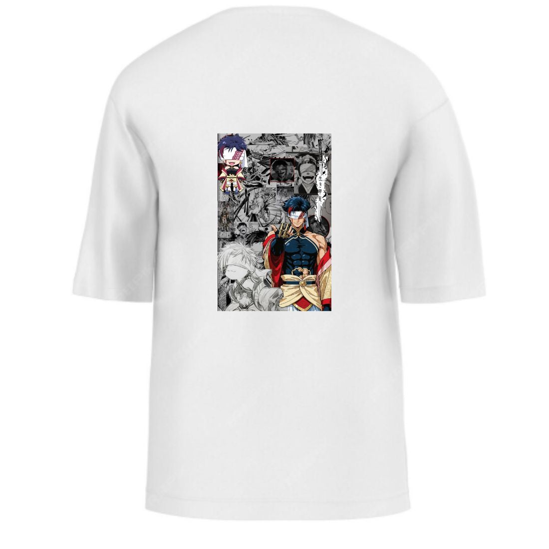 Mud Gear "Samurai Series" Oversized Anime Graphic T-Shirt - White